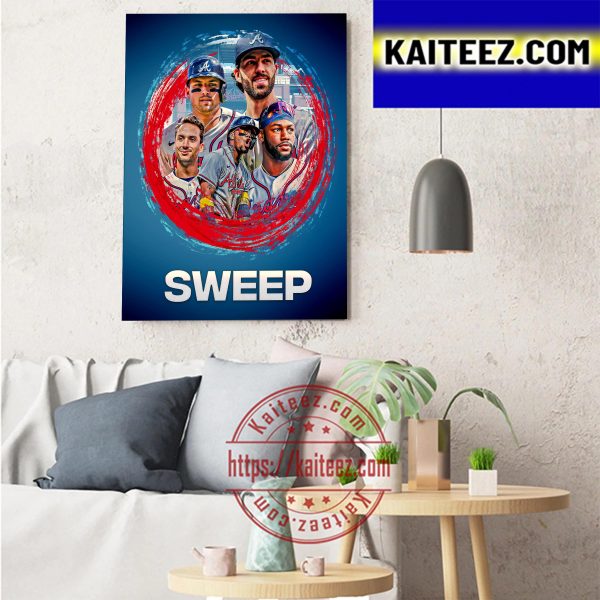 Atlanta Braves Sweep 100th Win Of The Season Art Decor Poster Canvas