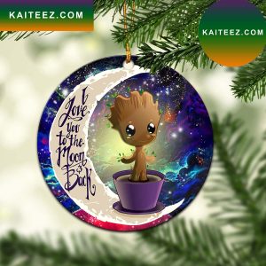 Baby Groot Love You To The Moon Galaxy Mica Circle Ornament Perfect Gift For Holiday