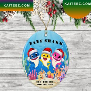 Baby Shark Christmas Ceramic 2022 Christmas Ornament