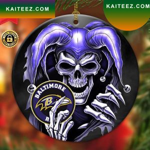 Baltimore Ravens NFL Skull Joker Christmas Ceramic Ornament