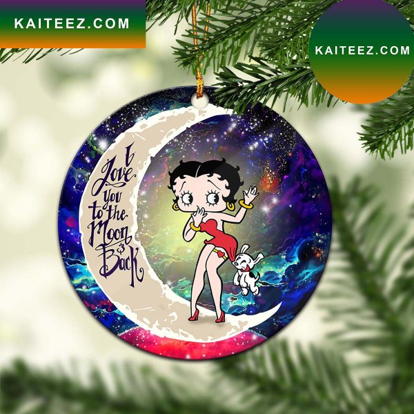 Betty Boop Love You To The Moon Galaxy Mica Circle Ornament Perfect Gift For Holiday