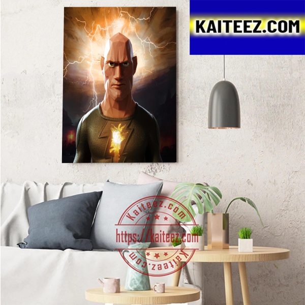 Black Adam Fan Art The Rock For Black Adam Movie Of DC Comics Art Decor Poster Canvas