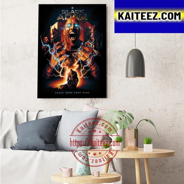 Black Adam Power Born From Rage Of DC Comics Art Decor Poster Canvas