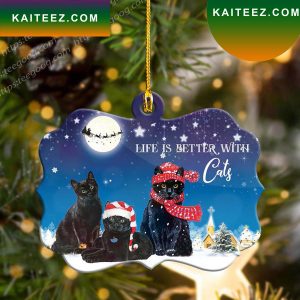 Black Cat Shape Christmas Ornament