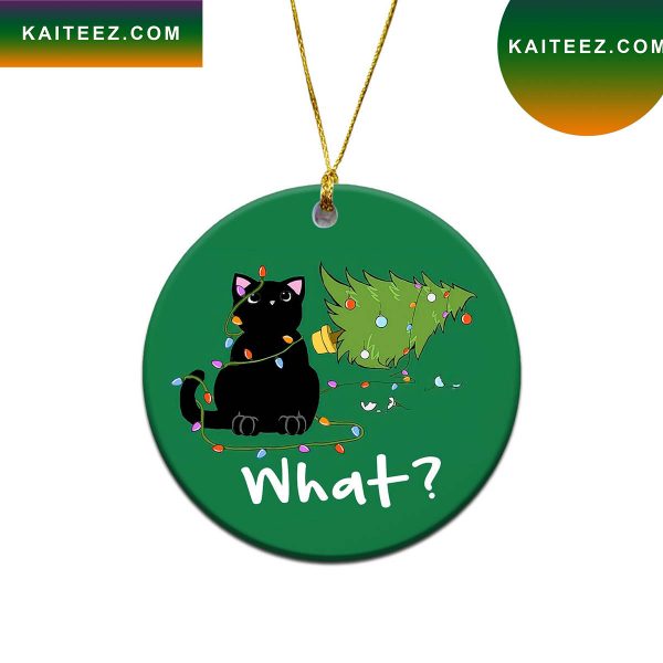 Black Cat Took Down The Christmas Tree Funny Lovers Gift Christmas Ornament