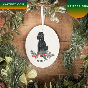 Black Labradoodle Dog Gift Christmas Ornament