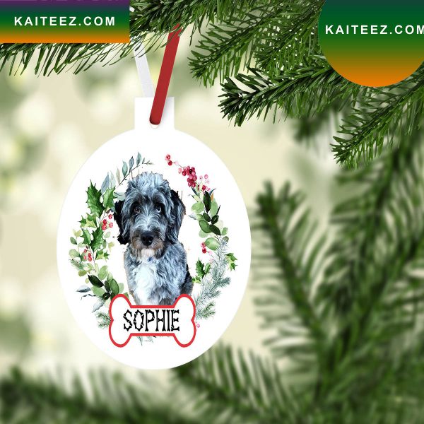 Blue Merle Doodle Personalized Gift For The Labradoodle Lover Christmas Ornament