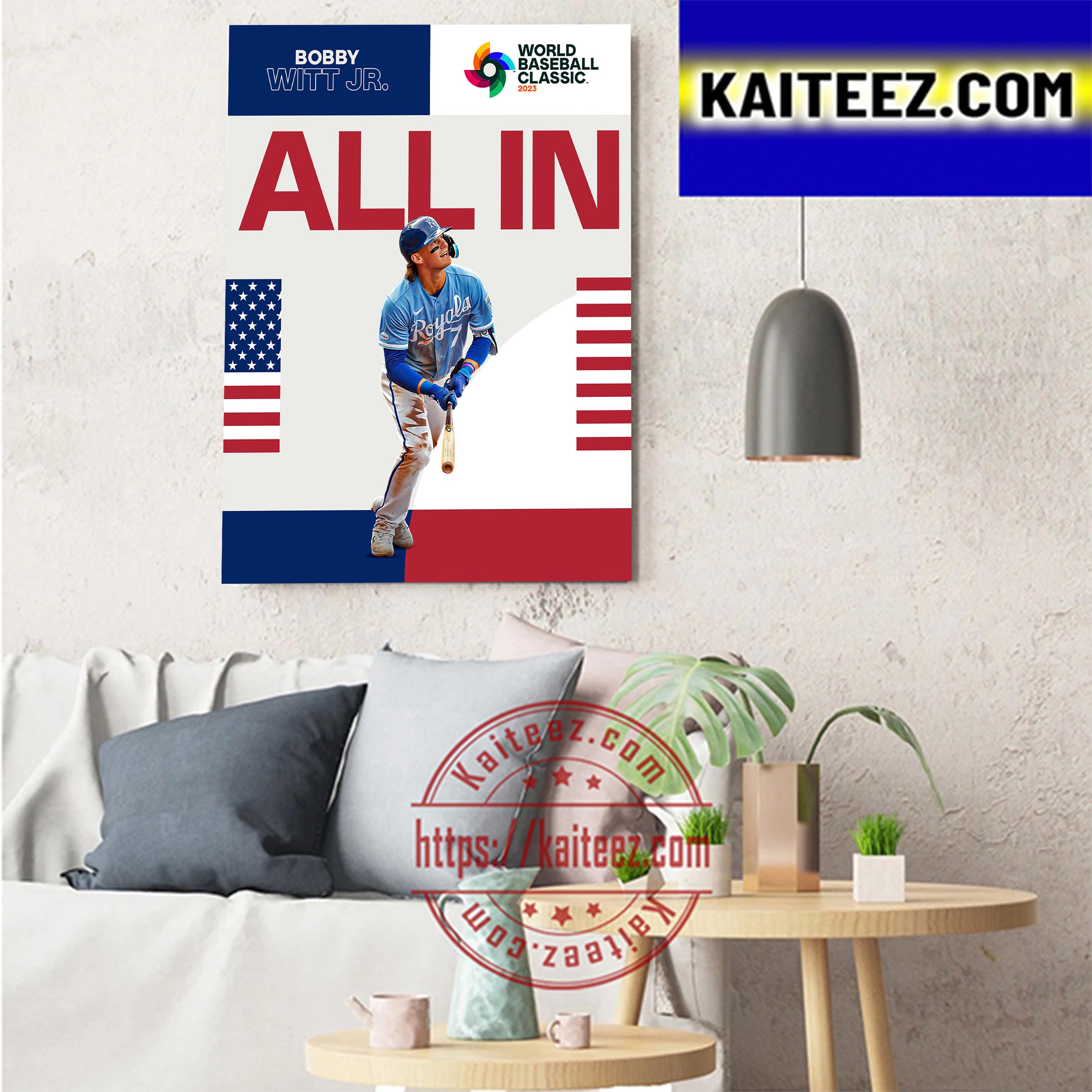 Bobby Witt Jr Is All In For Team USA At 2023 World Baseball Classic Home  Decor Poster Canvas - REVER LAVIE