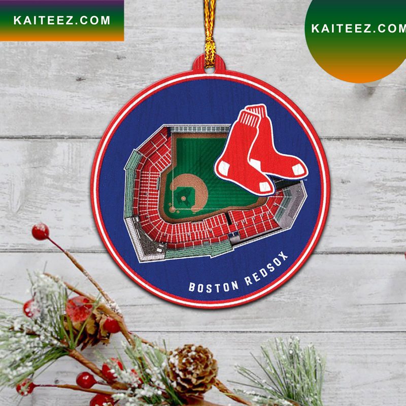 Boston Red Sox Stadium 2 Layered Wood Christmas Ornament Kaiteez