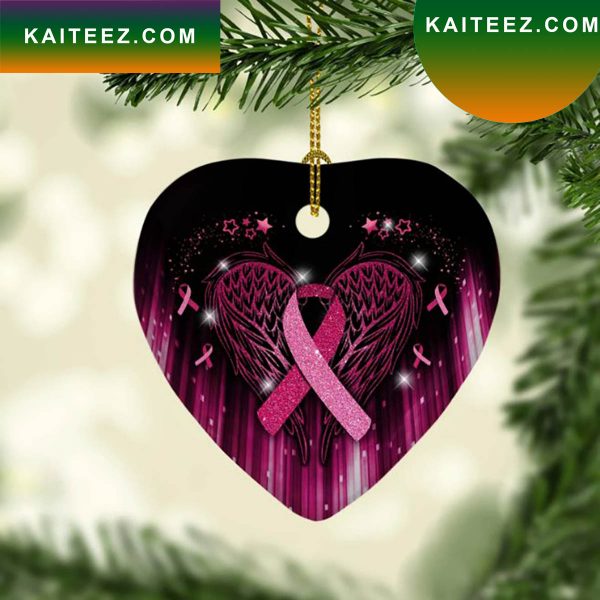 Breast Cancer Awareness Ribbon Christmas Ornament