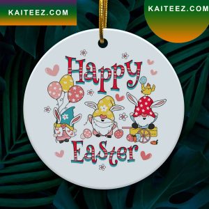 Bunny Gnome Egg Happy Easter Day Ative Christmas Ornament