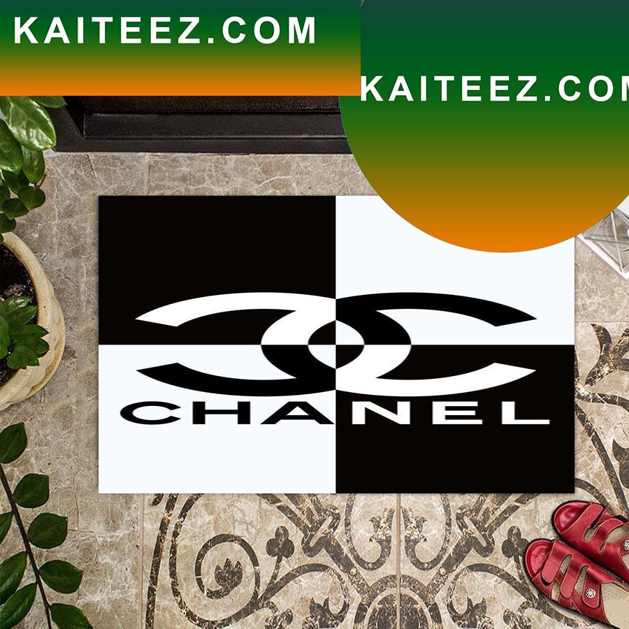 CC Chanel Symmetrical Black And White Outdoor Doormat