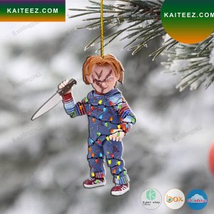 Chucky Doll Holding Knife Led Lights Christmas Ornament