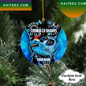 Custom Name Cronulla Shark NRL Christmas Ornament