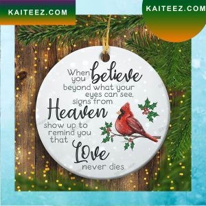 Cardinal Christmas Love Never Dies Christmas Ornament