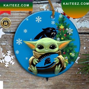 Carolina Panthers Baby Yoda Christmas Ornament