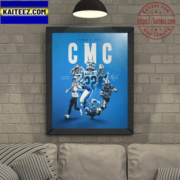 Carolina Panthers Thank You CMC Christian McCaffrey Art Decor Poster Canvas