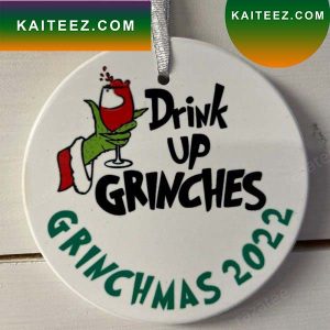 Ceramic Christmas Drink Up Grinch Decorations Outdoor Ornament