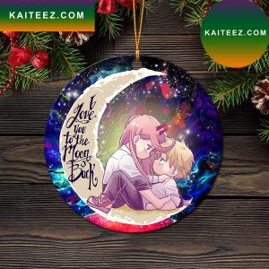 Chainsaw Man Denji x Power Love You To The Moon Galaxy Mica Circle Ornament Perfect Gift For Holiday