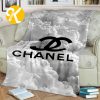 Chanel Big Signature Logo In White Background Basic Blanket