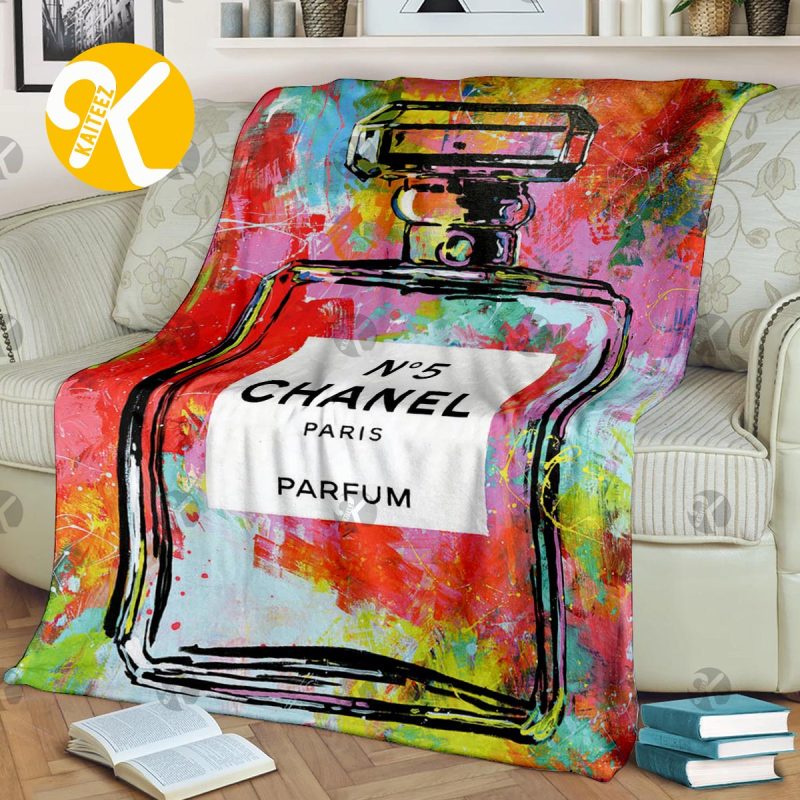Chanel No.5 Parfum Vintage Drawing Artwork Blanket - Kaiteez