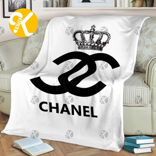 Chanel Queen Big Logo In Basic White Background Blanket