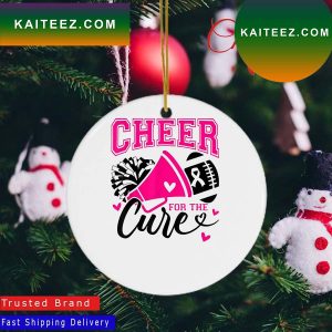 Cheer For The Cure Football Pink Ribbon Breast Cancer 2022 Ornament