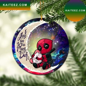 Chibi Deadpool Unicorn Toy Love You To The Moon Galaxy Mica Circle Ornament Perfect Gift For Holiday
