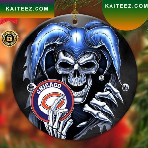 Chicago Bears NFL Skull Joker Christmas Ornament