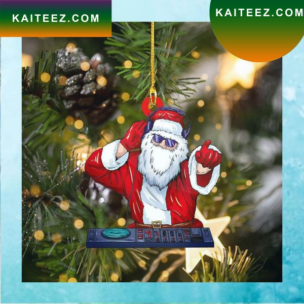 Christmas DJ Party Santa Shaped Christmas Ornament