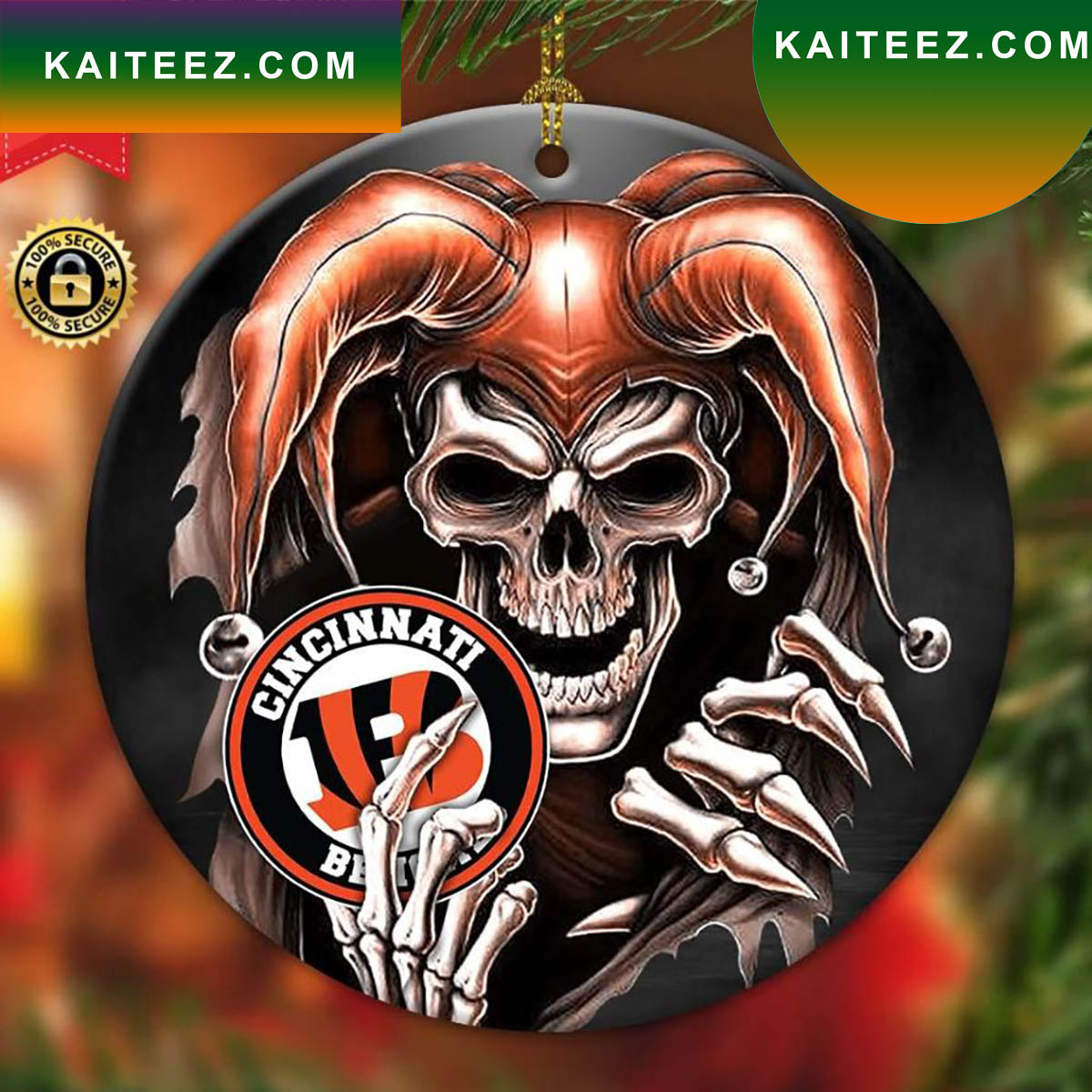 Cincinnati Bengals Hand Crafted/painted Ceramic Skull Clay 