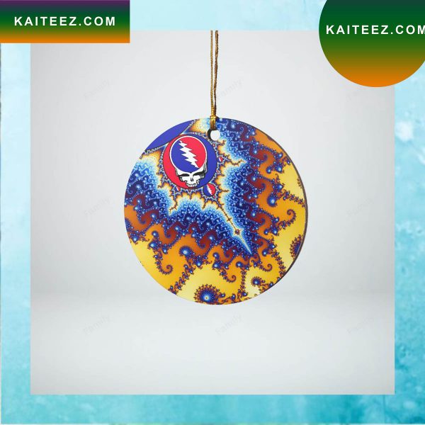 Colorful Grateful Dead Round Christmas Ornament
