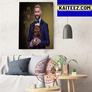 Congratulations Karim Benzema Winner 2022 Ballon Dor Art Decor Poster Canvas