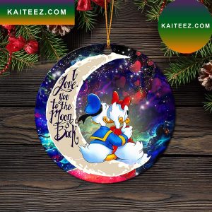 Couple Cute Duck Couple Love You To The Moon Galaxy Mica Circle Ornament Perfect Gift For Holiday
