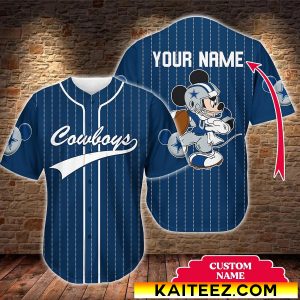 Custom Name Disney Mickey Dallas Cowboy Football Baseball Jersey