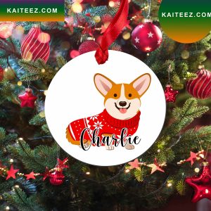 Custom Personalized Welsh Corgi Dog Christmas Tree Christmas Ornament