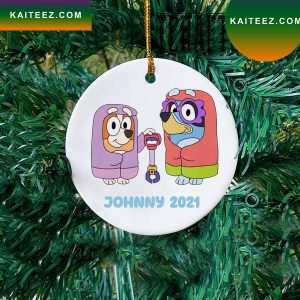 Custom Name Disney Bluey Family 2022 Christmas Ornament