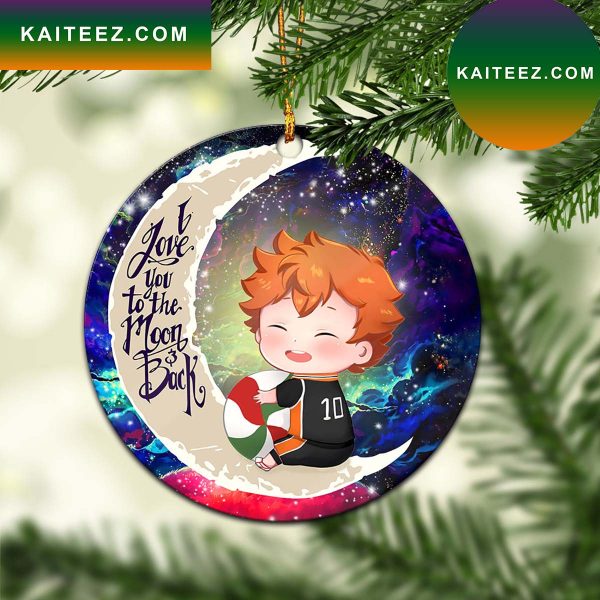 Cute Hinata Haikyuu Love You To The Moon Galaxy Mica Circle Ornament Perfect Gift For Holiday
