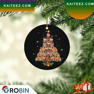 Dachshund Christmas Tree Lights Pajamas Christmas Ornament