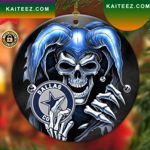 Dallas Cowboy NFL Skull Joker Christmas Ornament