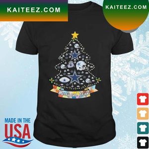 Dallas Cowboys Christmas Tree Merry And Bright 2022 T-Shirt