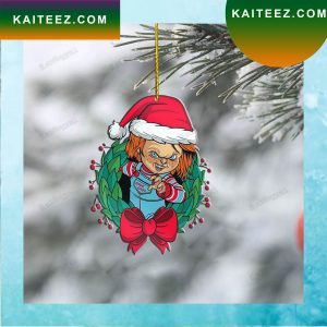 Dangerous Evil Doll With Santa Hat Christmas Ornament