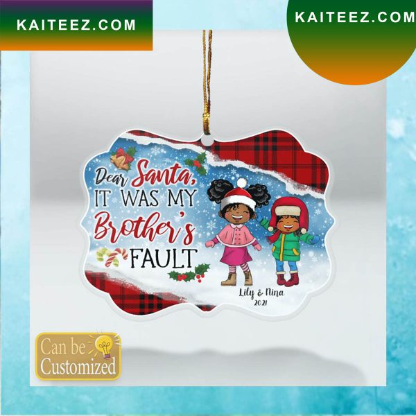 Dear Santa Black Kids Christmas Christmas Ornament