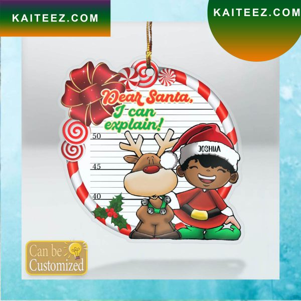 Dear Santa I Can Explain Black Kid Christmas Ornament