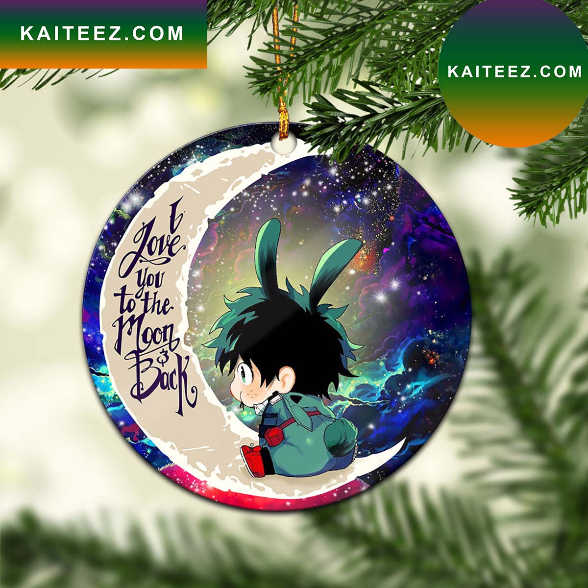 Deku My Hero Academia Anime Love You To The Moon Galaxy Mica Circle  Ornament Perfect Gift For Holiday - Kaiteez
