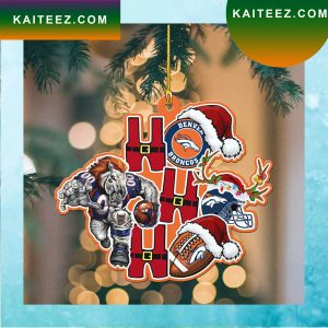 Denver Broncos Ho Ho Ho Christmas Ornament