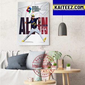 Devin Williams All In For Team USA At 2023 World Baseball Classic Art Decor Poster Canvas