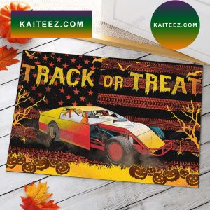 Dirt Track Racing Halloween Gift Track or Treat Doormat