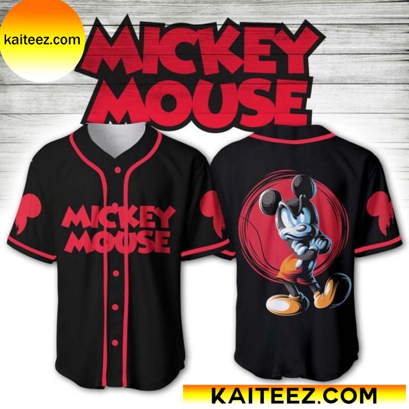 Disney Mickey Art Black Background Baseball Jersey - Kaiteez