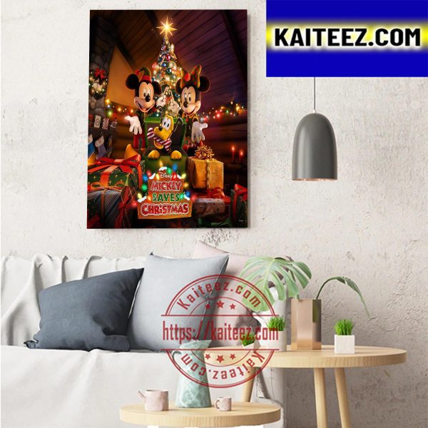 Disney Mickey Saves Christmas Promo Art Art Decor Poster Canvas